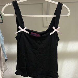 Edikted Black Camisole with Pink Bow Accents